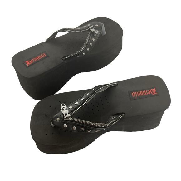 Demonia FUNN-33 Platform Black Sandals - Picture 9 of 14